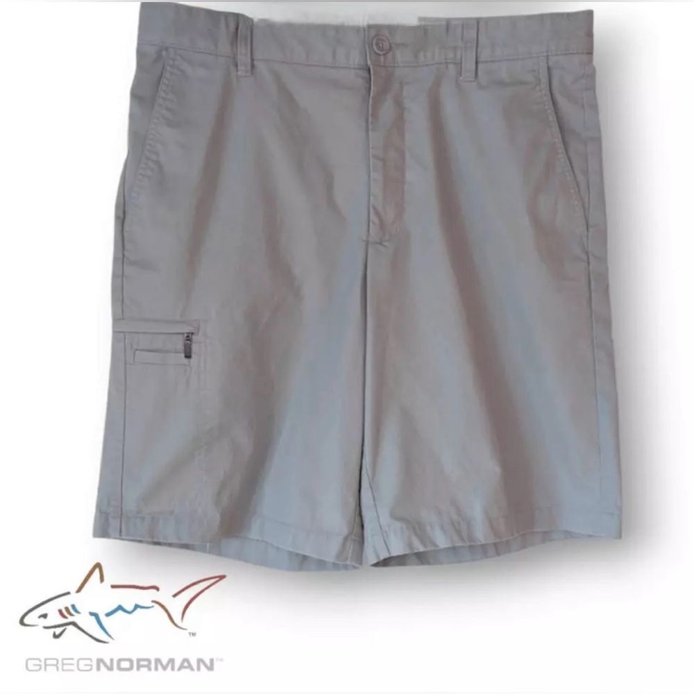 Greg Norman for Tasso Elba Men's 5 Iron Gray Performance Golf Shorts size 34